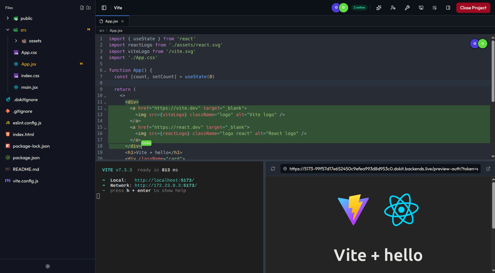 Project screenshot